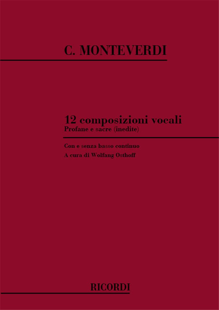 12 Composizioni Vocali Profane E Sacre (Inedite)